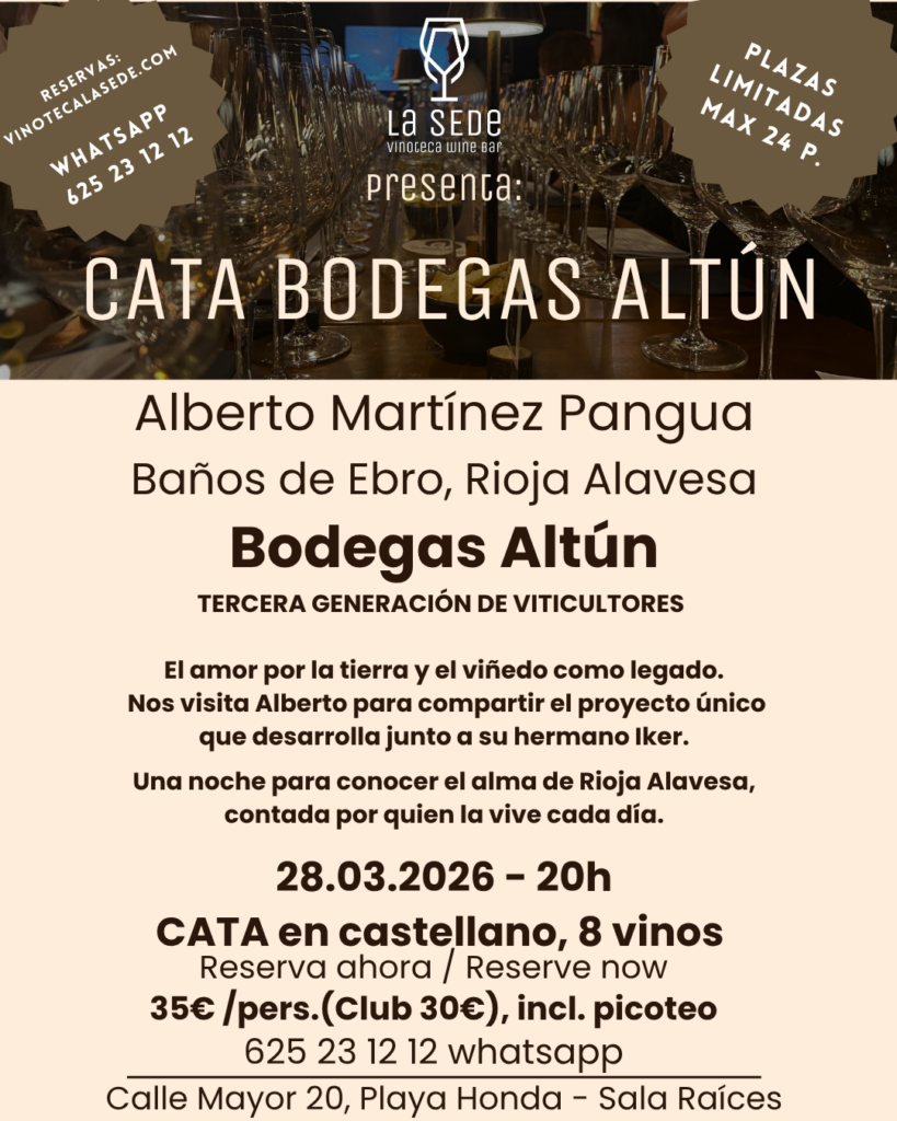 Cartel de la cata de Bodegas Altún en La SEDe