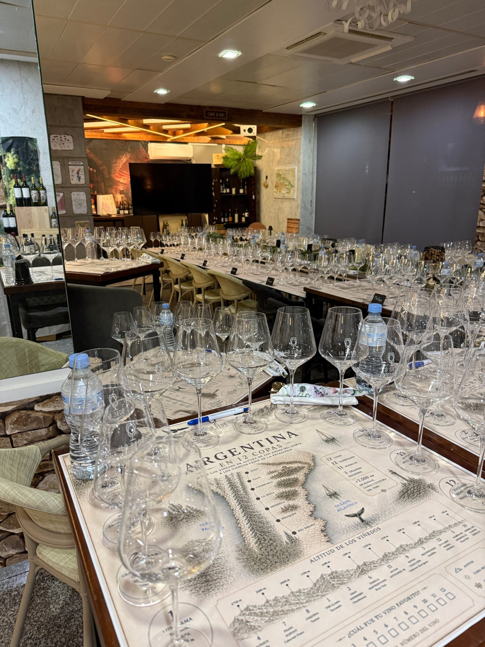 Sala Raíces montada para la cata Argentina en 12 copas